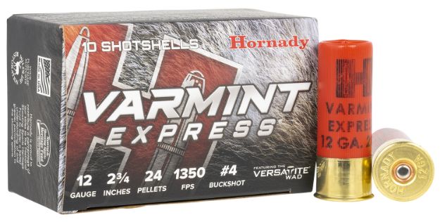 Picture of Hornady 86243 Varmint Express  12 Gauge 2.75" 4 Buck Shot 10 Per Box/ 10 Case