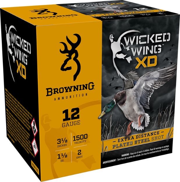 Picture of Browning Ammo B193411242 Wicked Wing XD  12Gauge 3.50" 1 1/2oz 2Shot 25 Per Box/10 Case