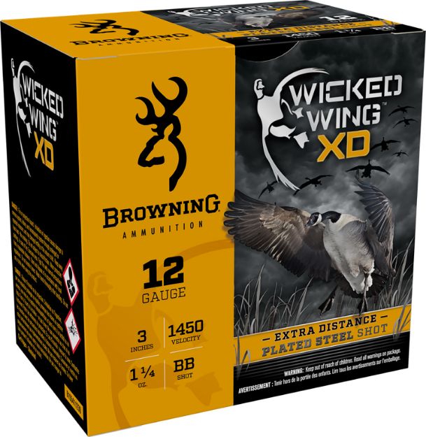 Picture of Browning Ammo B193411230 Wicked Wing XD  12Gauge 3" 1 1/4oz BBShot 25 Per Box/10 Case