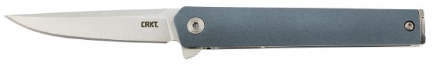 Picture of CRKT 7095 CEO  Compact 2.61" Folding Plain Satin 4116 SS Blade, Blue GRN Handle, Includes Pocket Clip