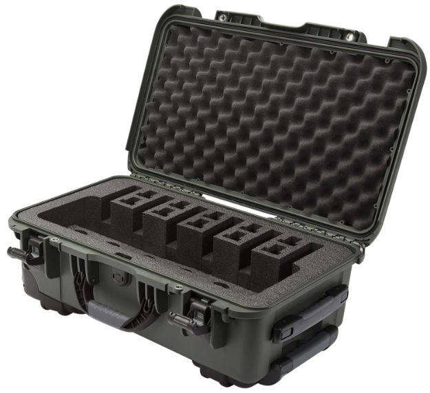 Picture of Nanuk 9356UP6 935 6 Up Pistol Case Olive Polymer w/ Closed-Cell Foam Padding 22" L x 14" W x 9" H Interior Dimensions