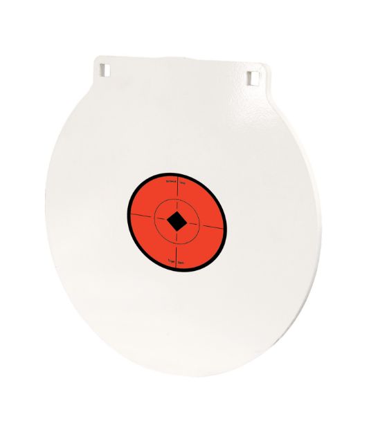 Picture of Birchwood Casey RND12 Round Steel Target Plate 12" Centerfire Rifle/Handgun Target Black/Red/White NM500 Steel Hanging