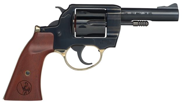 Picture of Henry H017GDM Gunfighter  357 Mag/38 Special 6rd 4" Blued Steel Barrel, Blued Cylinder, Blued Polished Steel Frame, Walnut Gunfighter Grip Transfer Bar Safety