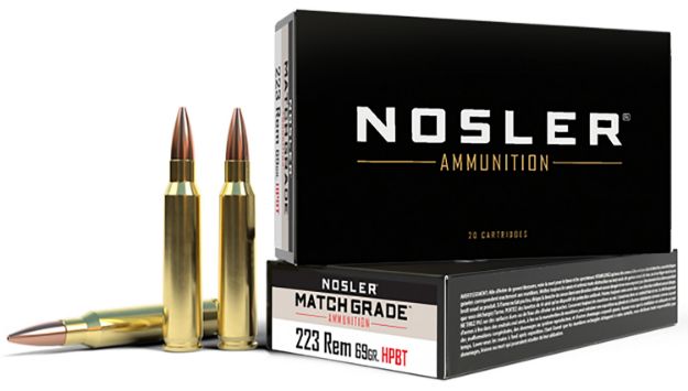 Picture of Nosler 60023 Match Grade  223Rem 69gr Custom Competition Hollow Point Boat Tail 20 Per Box/20 Case