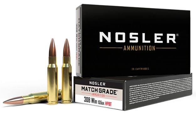 Picture of Nosler 60052 Match Grade  308Win 155gr Custom Competition Hollow Point Boat Tail 20 Per Box/10 Case