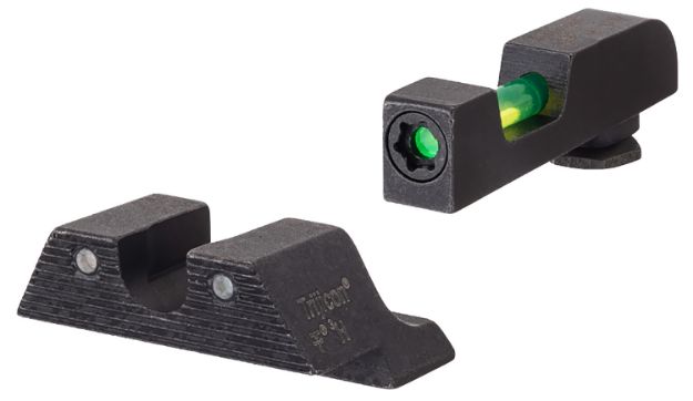 Picture of Trijicon 601104 DI Night Sight Set  Green/Tritium/Fiber Optic Front Sight-Green Tritium Black Outline Rear Sight Glock 20/21 Large Frame