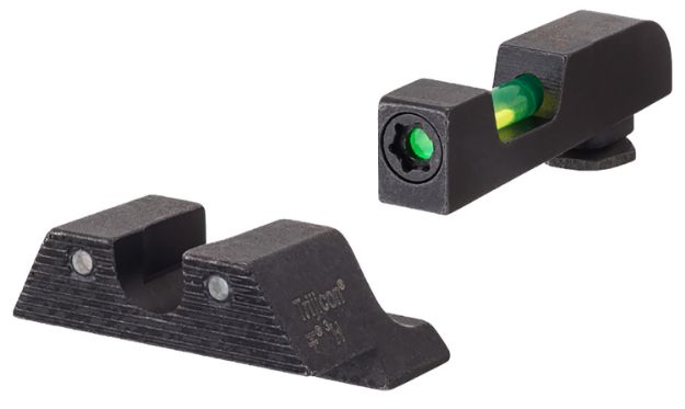 Picture of Trijicon 601106 DI Night Sight Set  Green/Tritium/Fiber Optic Front Sight-Green Tritium Black Outline Rear Sight Glock 42/43 Small Frame