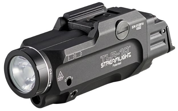 Picture of Streamlight 69470 TLR-10 Gun Light with Red Laser  Black Anodized 1,000 Lumens White LED