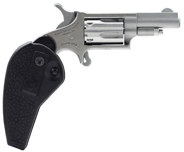 Picture of North American Arms 22LLRHG Mini-Revolver  22 LR 5 Shot 1.63" Barrel, Overall Stainless Steel Finish, Black Synthetic Holster Grip