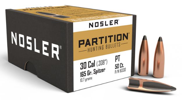 Picture of Nosler 16330 Partition  30Cal 165gr Spitzer 50/Box