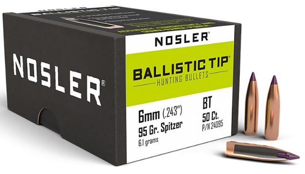 Picture of Nosler 24095 Ballistic Tip  6mm 95gr Spitzer 50/Box