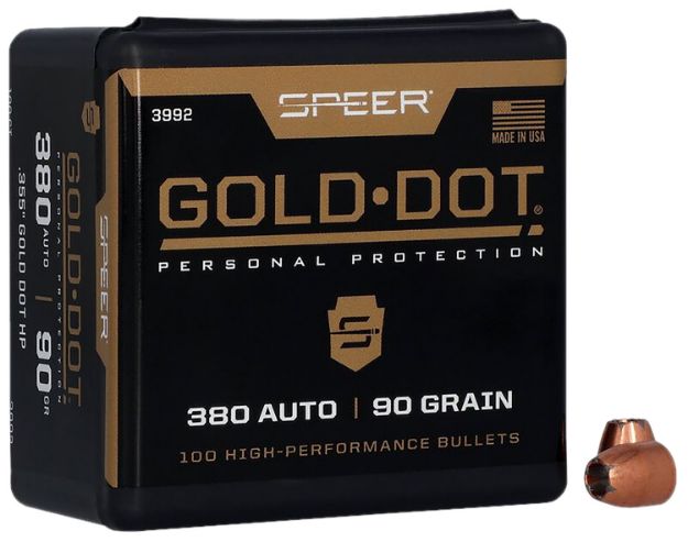 Picture of Speer 3992 Gold Dot Personal Protection 9mm .355 90 GR Hollow Point 100 Box