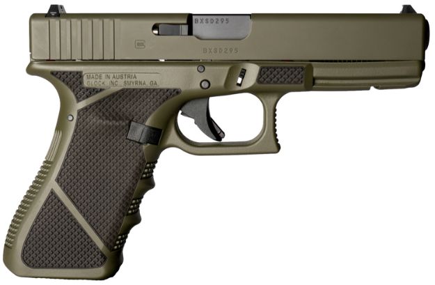 Picture of Weapon Works  G22 Gen3 Full Size Frame 40 S&W 15+1 4.49" Black Steel Barrel, OD Green Serrated Steel Slide, OD Green w/Diamond Stippling Polymer Frame w/Picatinny Rail, Ambidextrous