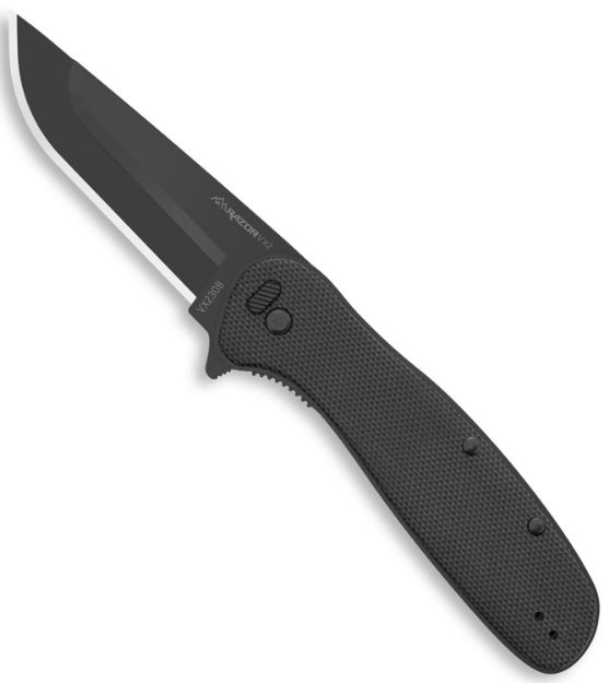 Picture of Outdoor Edge VX230B Razor VX2 EDC 3" Folding Plain Black Oxide 420J2 SS Blade, Black Textured G10 Handle