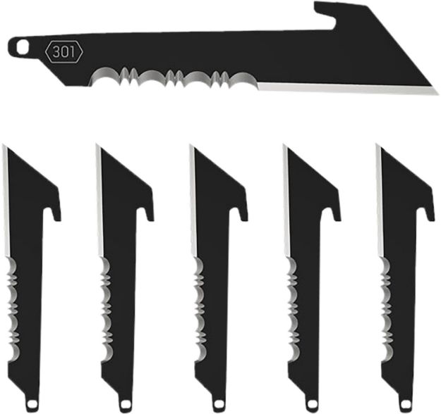 Picture of Outdoor Edge RRUS30K6C Replacement Blades  6 3" Black Utility Serrated 420J2 SS Blades