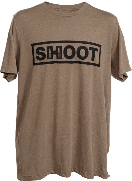 Picture of Hornady 99606L Shoot  Brown Tri-Blend Short Sleeve Large