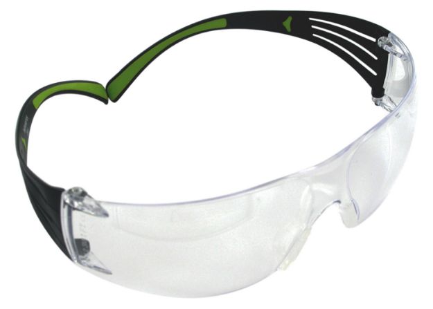 Picture of Peltor SF400PC8 Sport SecureFit 400 Adult Wraparound Clear Lens Polycarbonate Black Frame