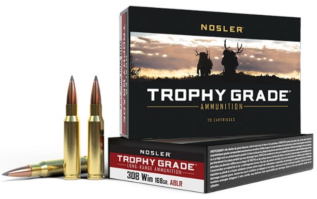 Picture of Nosler 60101 Trophy Grade Long-Range 308Win 168gr Nosler Spitzer AccuBond Long Range 20 Per Box/10 Case