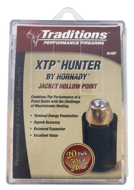 Picture of Traditions A1497 XTP Hunter Muzzleloader Bullets 50Cal Jacketed Hollow Point 240gr 20/Box