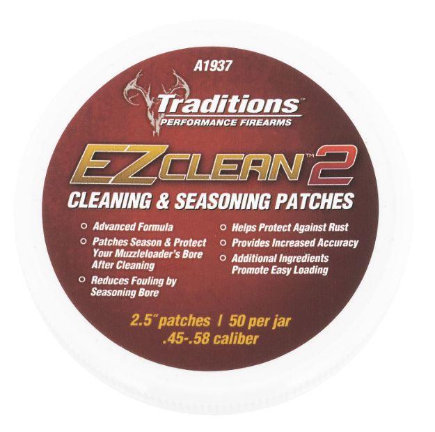 Picture of Traditions A1937 EZ Clean 2 Cleaning Patches 45/58 Cal 2.5" patches 50 Pkg