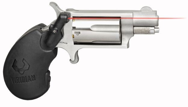 Picture of North American Arms 22MSVL Mini-Revolver  22 WMR 5 Shot 1.13" Barrel, Overall Stainless Steel Finish, Black Polymer Grip Includes Viridian Laser