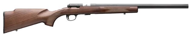 Picture of Browning 025253270 T-Bolt Target SR 17 HMR 10+1 20" Matte Blued Heavy Bull Threaded Barrel, Drilled & Tapped Matte Blued Steel Receiver, Grade I Black Walnut Target Style Fixed w/Raised Comb Stock