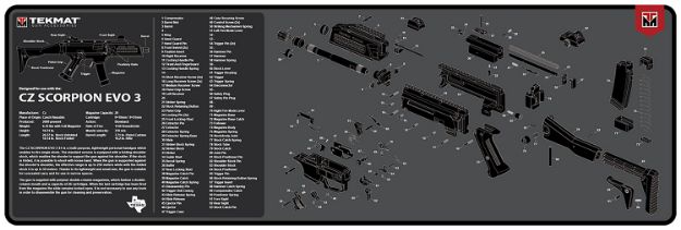 Picture of TekMat TEKR36CZSCORPION CZ Scorpion EVO 3 Cleaning Mat CZ Scorpion EVO 3 Parts Diagram 12" x 36"