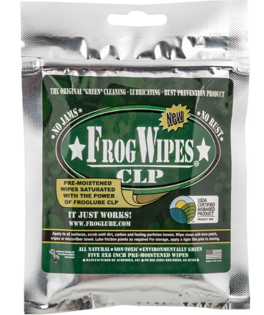 Picture of FrogLube 14936 Frog Wipes  Ziplock 5 Pack