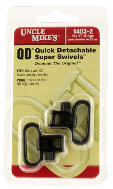 Picture of Uncle Mike's 14032 Super Swivel  Quick Detach Tri-Lock Blued 1" Loop for Rifles or Shotguns w/QD Bases