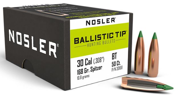 Picture of Nosler 30168 Ballistic Tip  30Caliber 168gr Spitzer 50/Box