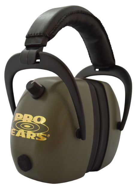 Picture of Pro Ears PEG2RMG Gold II 30 Electronic Muff 30 dB Over the Head Black/Green Adult 1 Pair