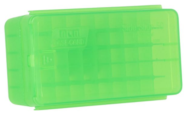 Picture of MTM Case-Gard P50SS9M16 Side-Slide Ammo Box  Multi-Caliber Handgun Clear Green Plastic 50rd