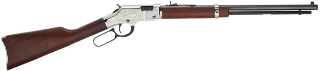 Picture of Henry H004SEV Silver Eagle  Full Size 17 HMR 11+1 20" Blued Octagon Barrel, Nickel-Plated Steel Receiver, American Walnut Stock Right Hand