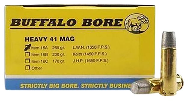 Picture of Buffalo Bore Ammunition 16A20 Heavy Strictly Business 41Rem Mag 265gr Hard Cast Lead 20 Per Box/12 Case