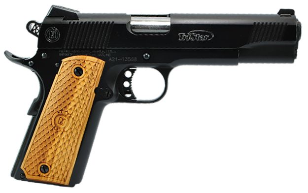 Picture of TriStar 85610 American Classic II 1911 45 ACP 8+1, 5" Stainless Steel Barrel, Blued Serrated Steel Slide, Blued Steel Frame w/Beavertail, Wood Grip