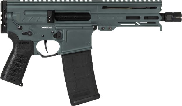 Picture of CMMG 55A938FCG Dissent  5.56x45mm NATO 30+1 6.50", Charcoal Green Cerakote Rec, OEM Grip, Picatinny Buffer Adapter, Zeroed Drop-In Single Stage Trigger