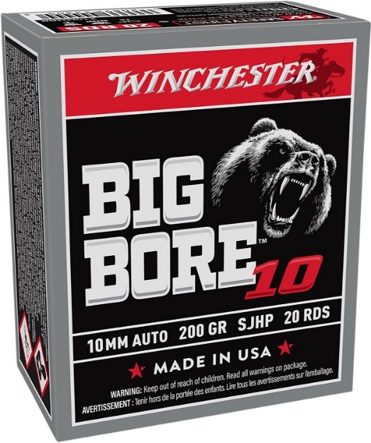 Picture of Winchester Ammo X10MMBB Big Bore  10mmAuto 200gr Semi Jacketed Hollow Point 20 Per Box/10 Case