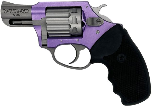 Picture of Charter Arms 52340 Pathfinder Lavender Lady Small Frame 22 WMR 8rd 2" Stainless Steel Barrel, Lavender Aluminum Frame, Stainless Cylinder, Black Finger Grooved Rubber Grip, Exposed Hammer