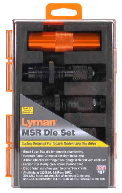 Picture of Lyman 7690112 MSR Precision Die System 4-Die Set 50 Beowulf