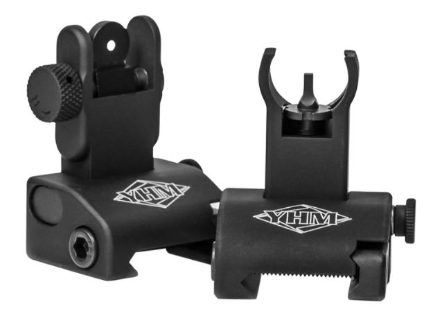 Picture of Yankee Hill 5040H Q.D.S. Sight Set  Black Hardcoat Anodized Folding  with Hooded Stem for AR-Platform