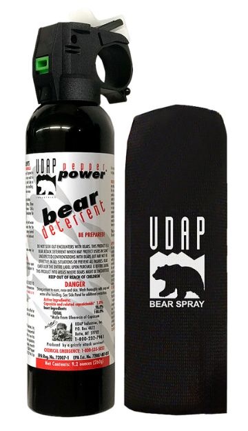 Picture of UDAP 15CP Super Magnum Bear Spray  OC Pepper Range Up to 35 ft 9.20 oz Includes Chest Holster