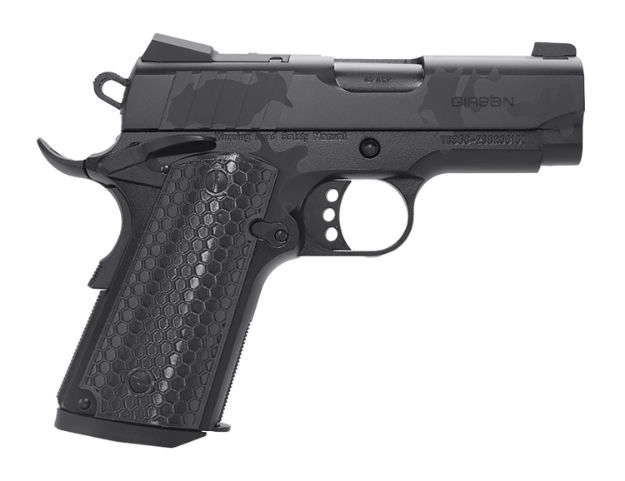 Picture of Girsan 391150 MC1911 SC Influencer Sub-Compact 9mm Luger 7+1 3 3.40" Black Steel Barrel, Black Camo Optic Ready/Serrated Steel Slide & Frame w/Picatinny Rail & Beavertail, Black Polymer Grip