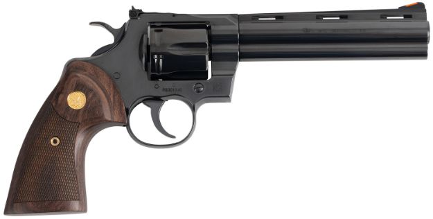 Picture of Colt Mfg PYTHONBP6WTS Python Target *CA Complaint 357 Mag 6rd 6" Matte Black Vent Rib Barrel, Black Cylinder, Matte Black Stainless Steel Frame, Walnut Target Grip