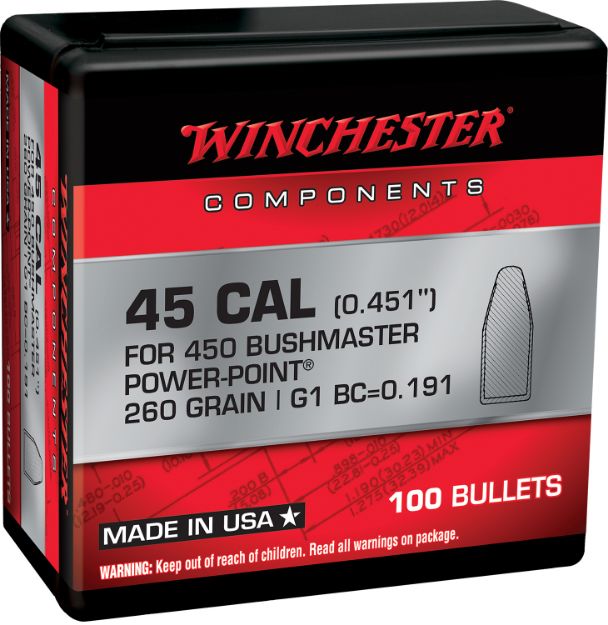 Picture of Winchester Ammo WB450P260X Power-Point  450Bushmaster 260gr 100 Per Box/10 Case