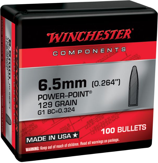 Picture of Winchester Ammo WB65PP129X Power-Point  6.5Creedmoor 129gr 100 Per Box/10 Case