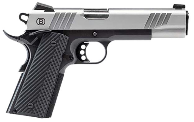 Picture of Bersa B19117050SBBK B1911  Full Size Frame 45 ACP 8+1 5" Stainless Steel Barrel, Stainless Serrated Steel Slide, Black Stainless Steel Frame w/Beavertail, Black VZ Grip, Ambidextrous