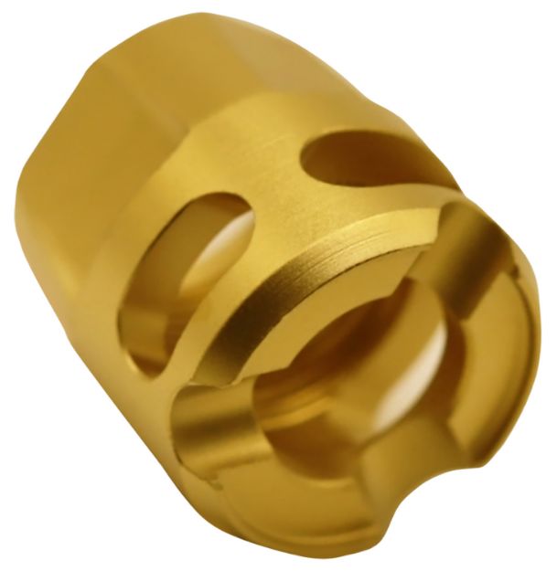 Picture of True Precision Inc TPYMICROG Micro Compensator Y-Type Gold 416R Stainless Steel 1/2"x28 Threads 9mm/380 ACP