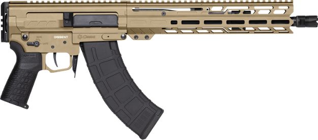 Picture of CMMG 86A8E0BCT Dissent MK47 7.62x39mm 30+1 12.50" Black Nitride Threaded Barrel, M-LOK Handguards, Coyote Tan Cerakote Aluminum Picatinny Rail Receiver