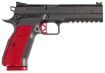 Picture of Dan Wesson 92003 DWX  9mm Luger 19+1 4.95" Black Match Grade Barrel, Black DLC Optics Ready Serrated Steel Slide, Black Aluminum Frame w/Beavertail & Picatinny Rail, Red Textured Aluminum Grip