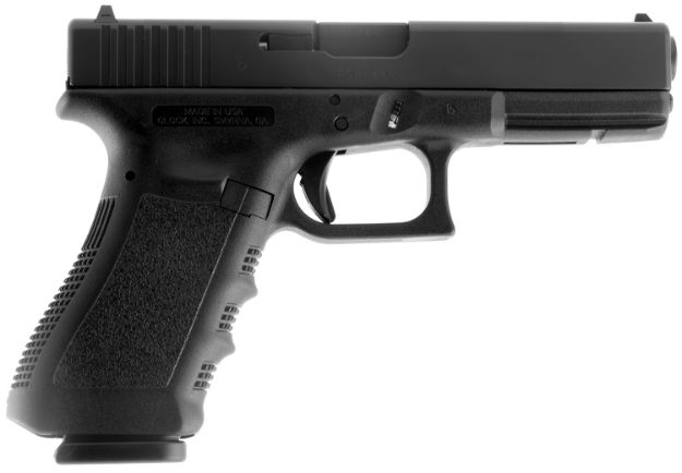 Picture of Glock UI1750203 G17 Gen3 Full Size Frame 9mm Luger 17+1 4.48" Black Steel Barrel, Matte Black Serrated Steel Slide, Black Polymer Frame w/Picatinny Rail, Black Texture Finger Groove Grip, USA Made